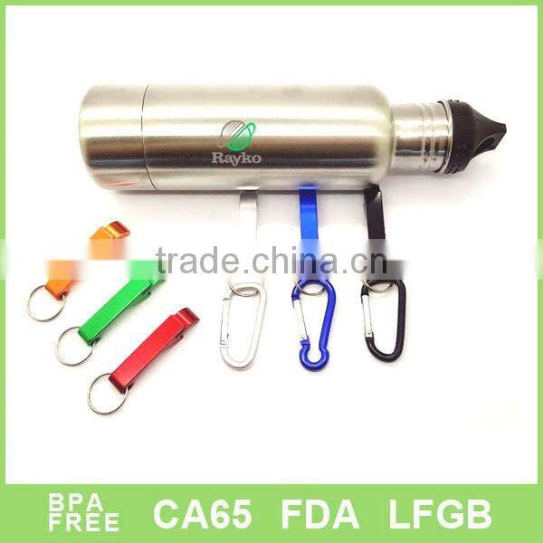 Double wall stainless steel beer bottle with opener