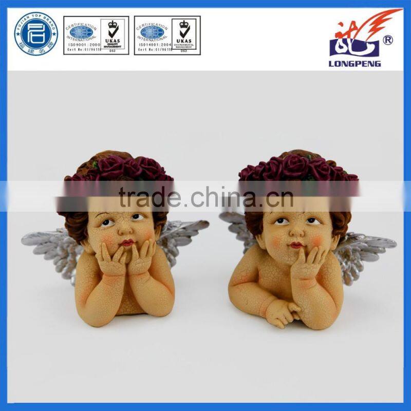 Resin Ross Angel Cherub Figurine In Thought for Home Decoration