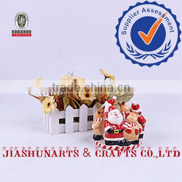 Santa Claus & Ox Ceramic Personalized Christmas Ornament