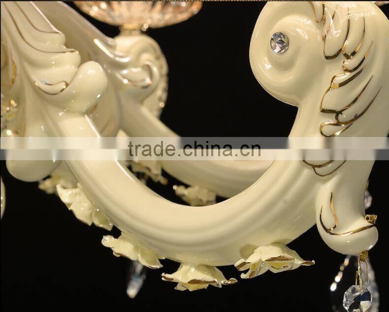 ZG202 Momoda luxury decorations French style ceramic Cream white living room bedroom villa big lighting chandelier pendant lamp