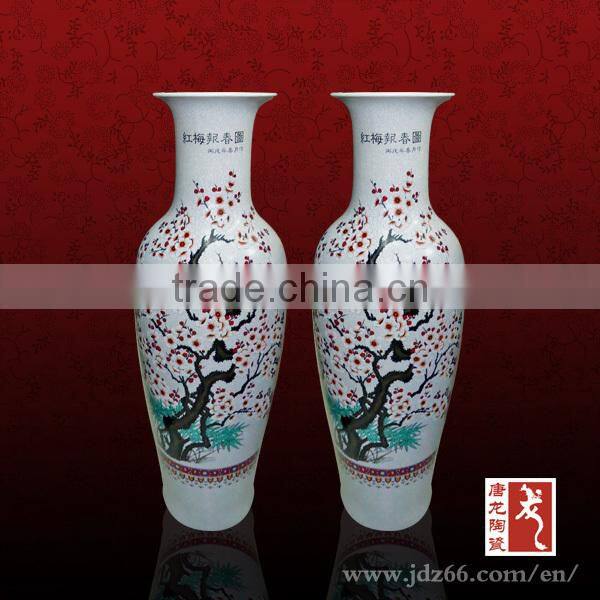 Jingdezhen hand painted blossom pattern large decorative vase