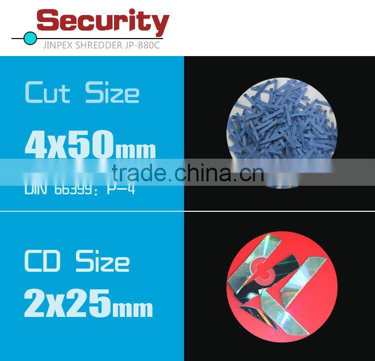 JP-880C UL High effecfive environmental Paper Cutter with separate bin for cd and credit card ultra quiet working