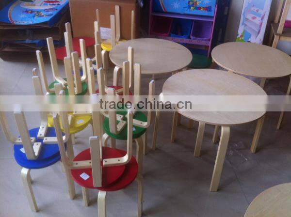 Hot new product for 2015 wooden round table for kids,modern wooden toy children round table,outdoor wooden round table W08G036