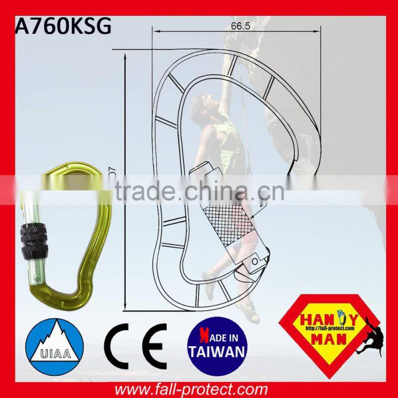 25KN Aluminum Material Mountain Climbing Carabiner With Twist Lock