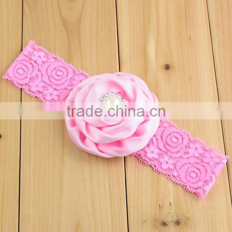 Most Hot Handmade Silk Flowers Headband For Girls Hair Ornament and Top Baby Headband with Flowers