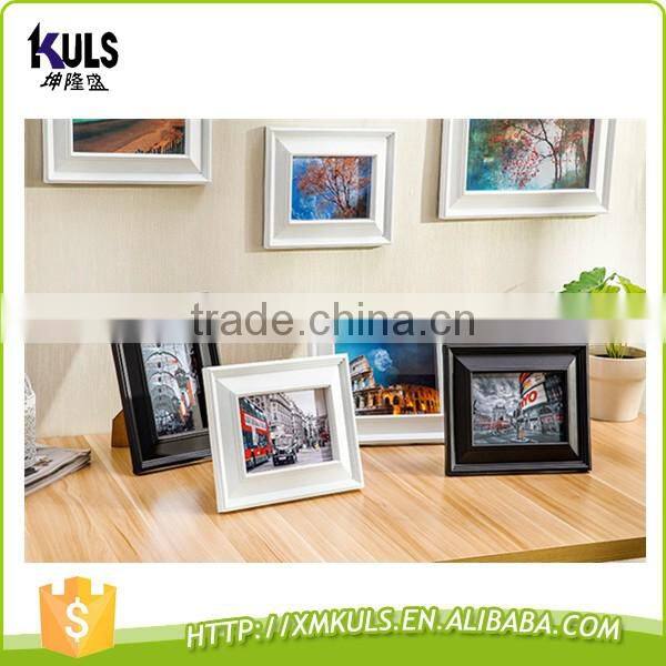 2016 wholesale black white color home decoration wall decor plastic picture photo frame