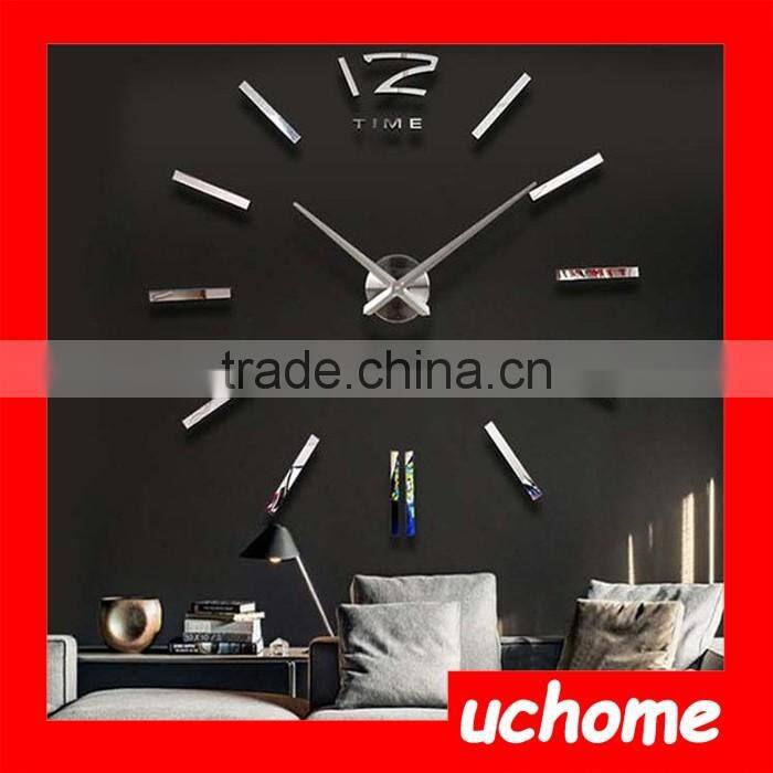 UCHOME New Products Quartz Clocks Fashion Watches 3d Real Big Wall Clock Rushed Mirror Sticker Diy Modern Design Decor