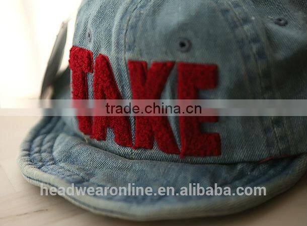 Custom New Casquette TAKE Applique/ Embroidery Distressed Turned-up Brim Caps of children