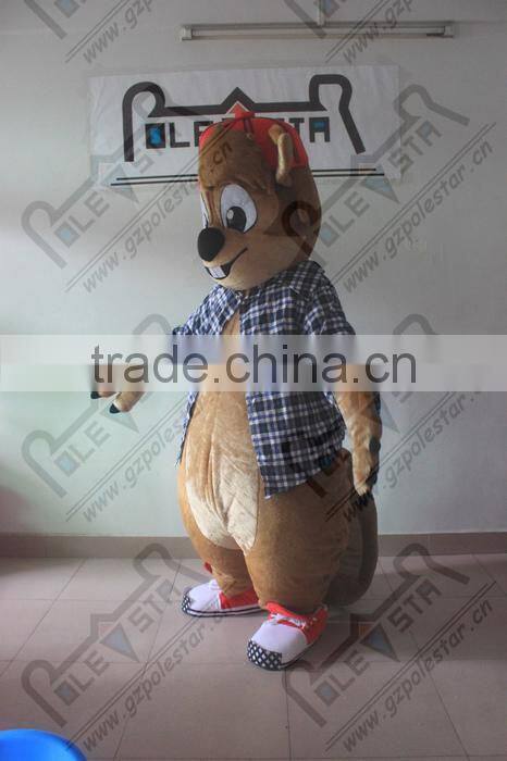 cartoon red hat squirrel mascot costume Leisure style squirrel costumes