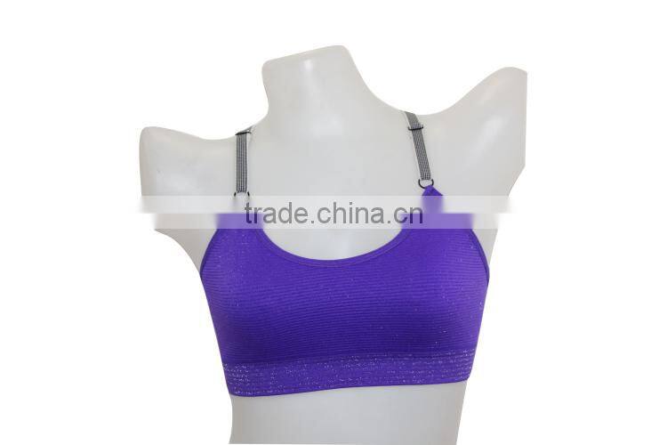 Yoga sports bra/seamless tube bra nude purple color