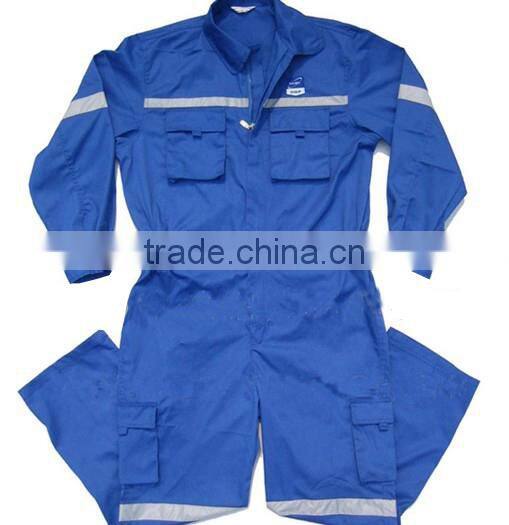 blue hi-vis safety coverall&T/C fabrice one piece overall