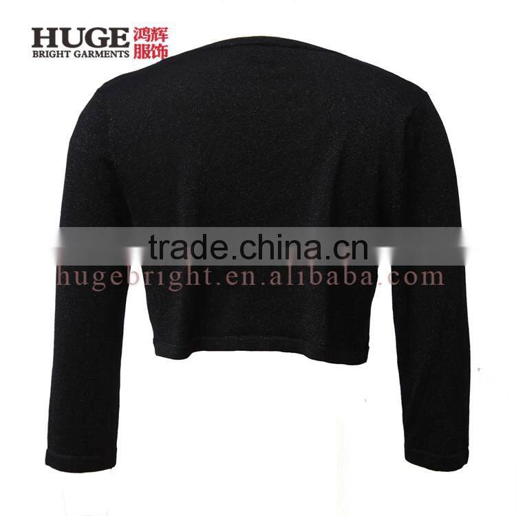 Ladies Fashion Womens Black Short Sleeve Cardigan