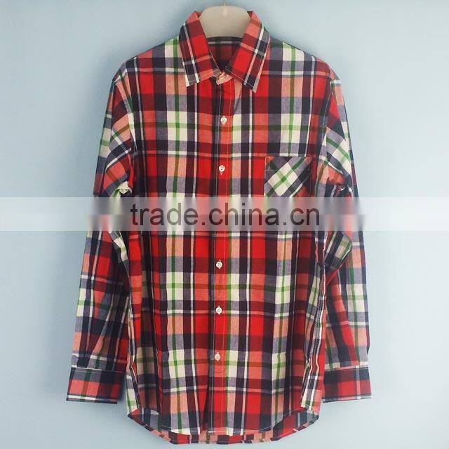 Stock Mens Checkered Yarn Dyed Dress Shirts