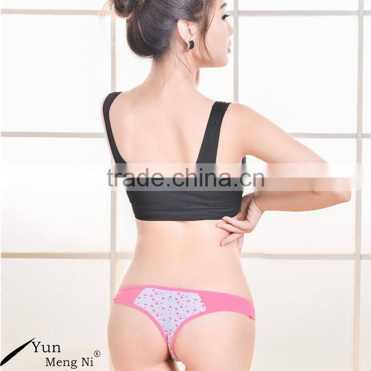 Wholesale printing dotted t back panties cotton panties women thong ladies underwear