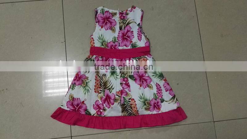 Girl's new design high quality summer printed dress stock clearance