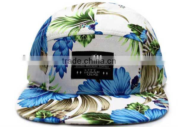 black full leather custom made 5 panel cap blank 5 panel cap