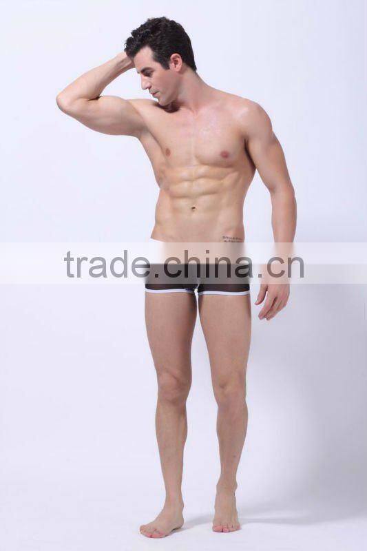 2012 latex sexy man's transparent underwear boxers