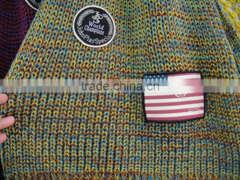 Popular flag winter knitted acrylic fantastic 100%acrylic latest scarf