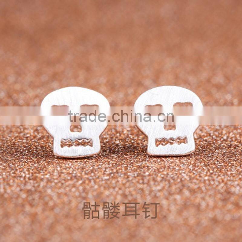 brushed silver peace stud earrings small silver stud earrings simple silver earrings gifts for girl friend 2016