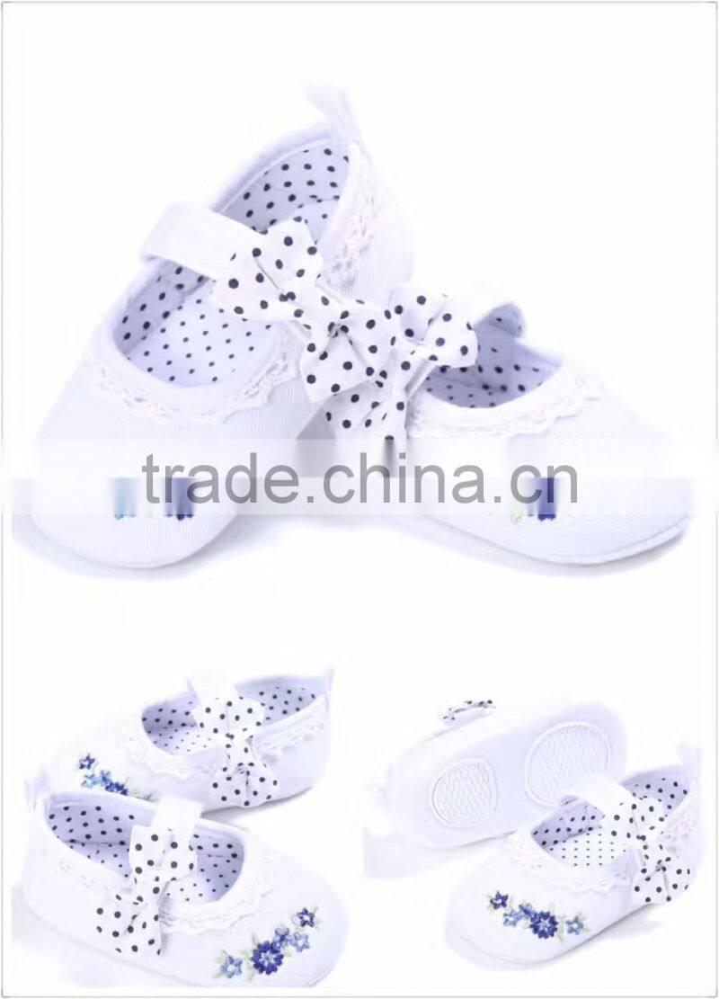 2017infant baby girls soft bottom shoe lace appliqued flower toddler anti-slip shoes