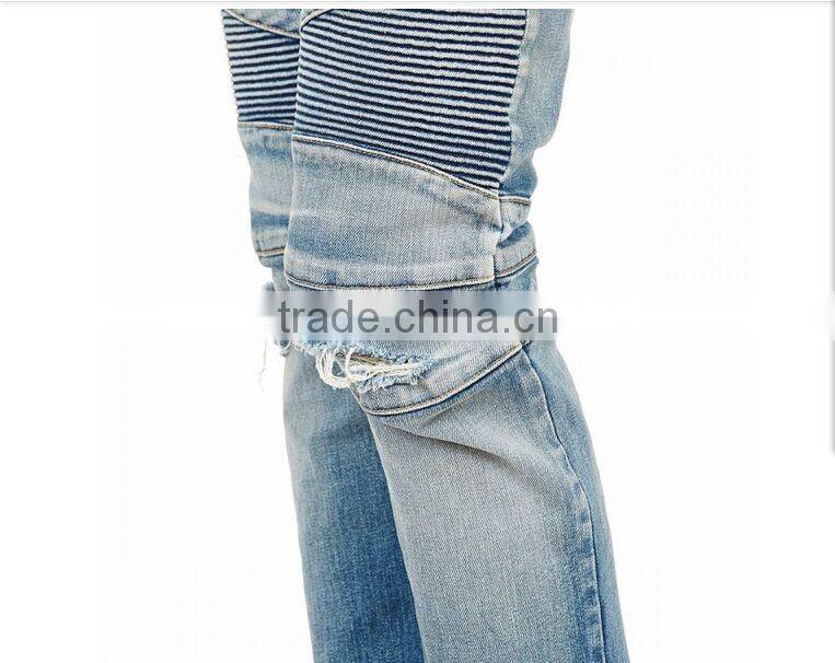 Biker Jeans Fashion Denim trousers(LOTK006)