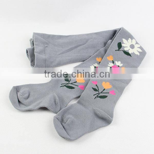 Little girl printed tights with nice flowers