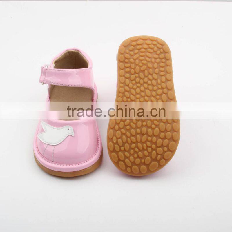 Skidproof adorable bird pattern kids wholesale squeaky shoes