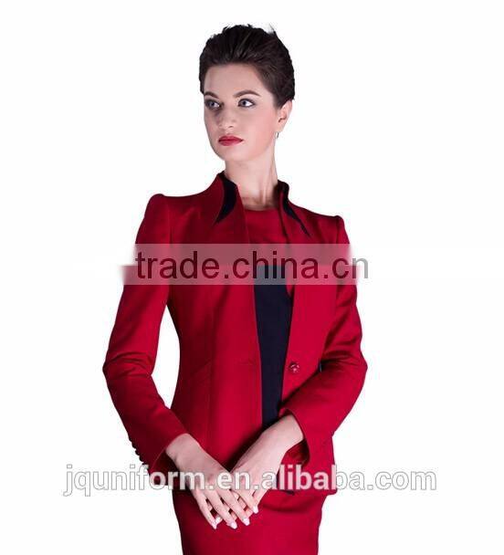 high quality red comfortable women airline pilot uniform with good workmanship