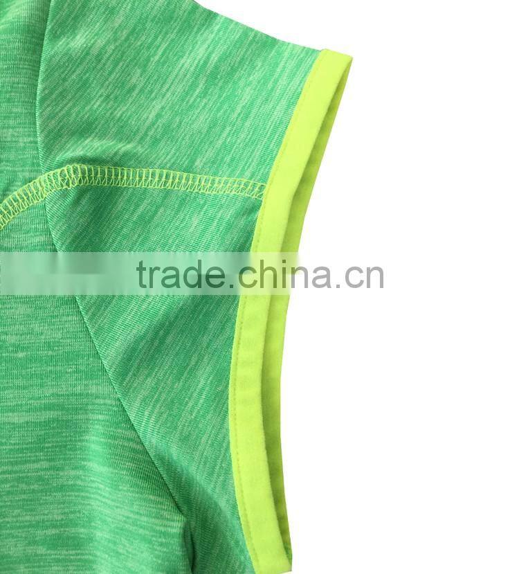 Lady outdoor 1/4zipper style short sleeve collar neck t-shirt women shirt