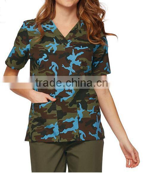 OEM service disposable cheap printed nursing scrubs medical