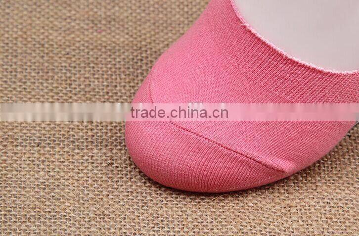 Fashion women summer candy color thin cotton ankle silicone non-slip sock
