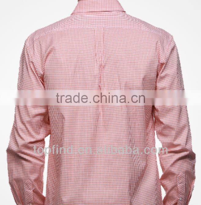 Fashion the best high quality 100% cotton long sleeve plaid shirt for men