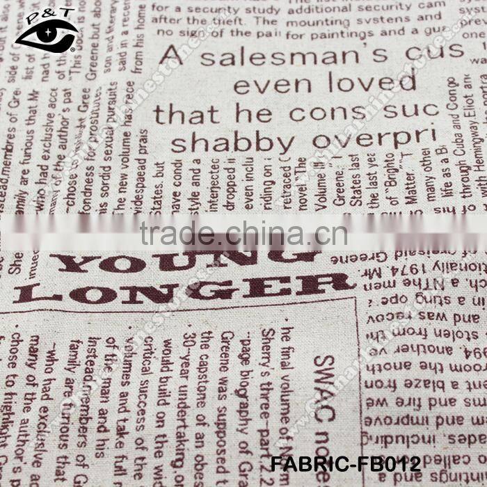 News Paper Printing Canvas Fabric Cotton/Linen Fabric Zakka Household Textile Cloth