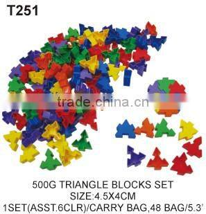 500g Colorful Plastic Intelligent Without Buckle Triangle Blocks Educational Toys For Kids