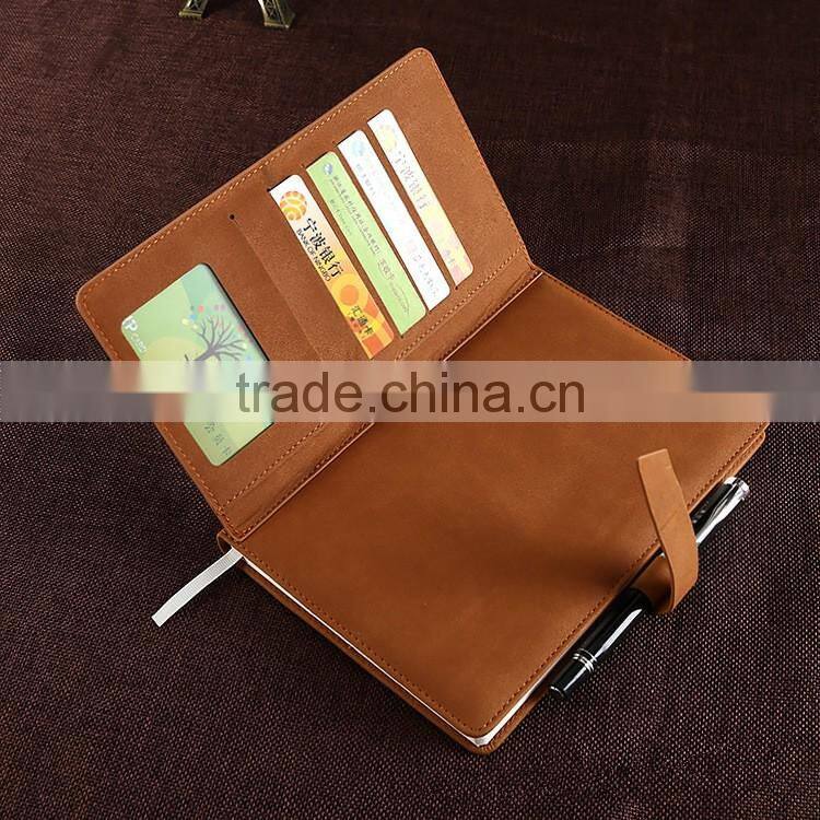 wholesale A6 PU cover custom printing logo office business notebook