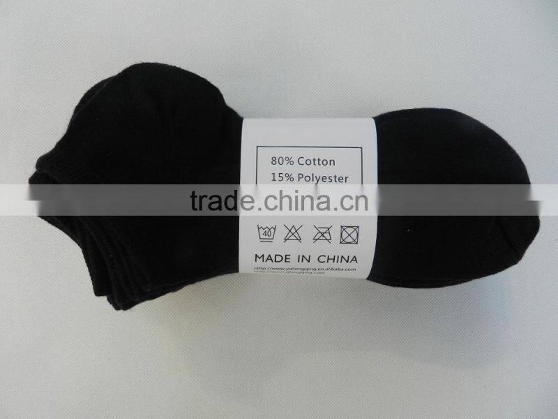 High RICH Cotton 5 or 10 PACK solid plain black mens ankle socks