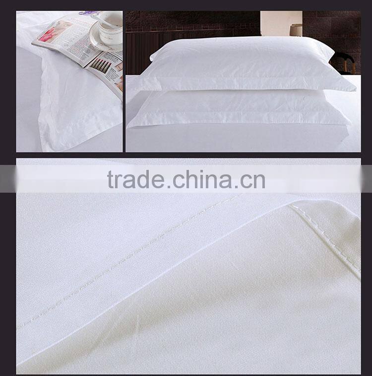Guangzhou bed linen manufacturer 300 Thread count white color cotton bedsheets bedding sets