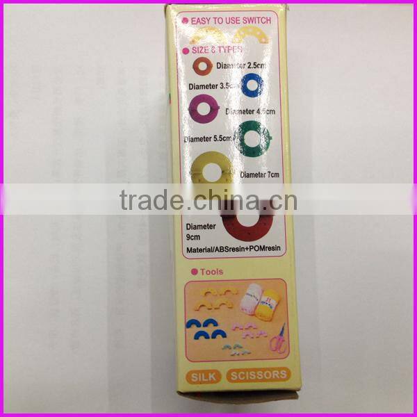 Neon color 6 sizes/set plastic yarn ball pompom maker for knitting crafts
