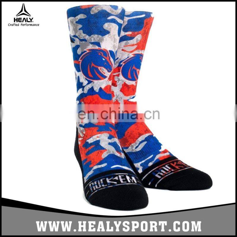 Printing Buster Mascot Boise College Football Comfortable Stretch Cotton Socks