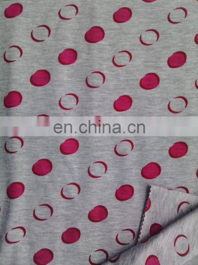 shaoxing winfar melange printed polyester spandex fabric knit single jersey