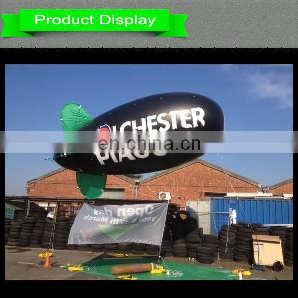 inflatable black flying airship Printed helium blimp for sale