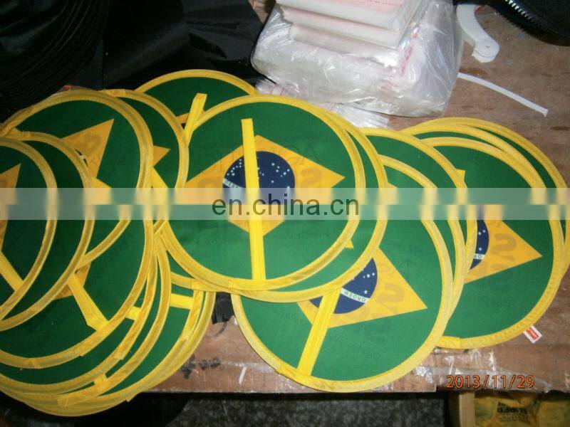 Cheap decorative hand shape customized foldable frisbee fans