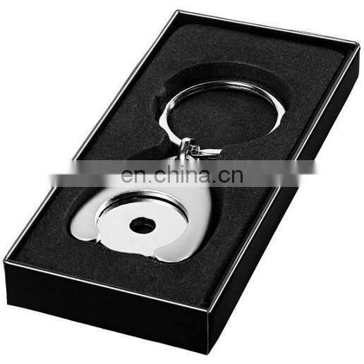 Factory trolley coin keychain with ribbon design