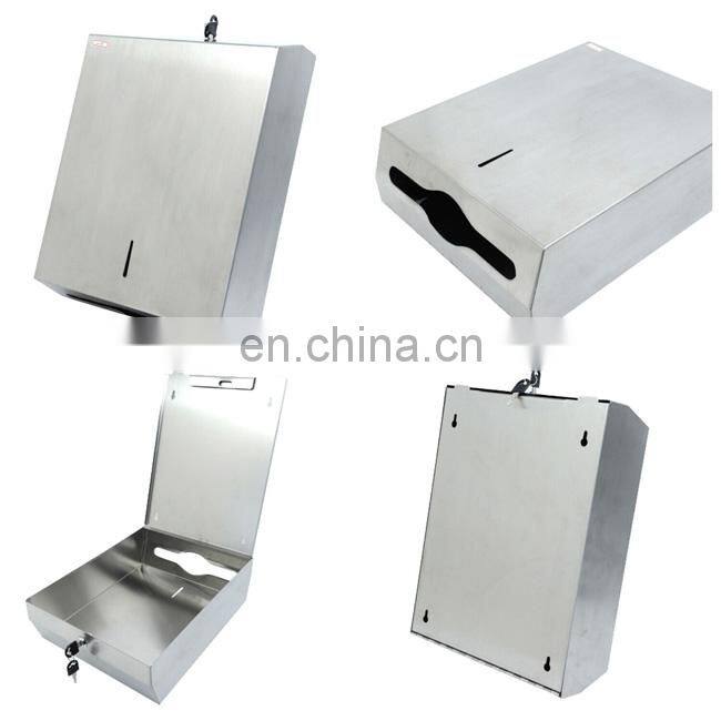 C fold toilet complete paper towel cutter dispenser stainless steel lock