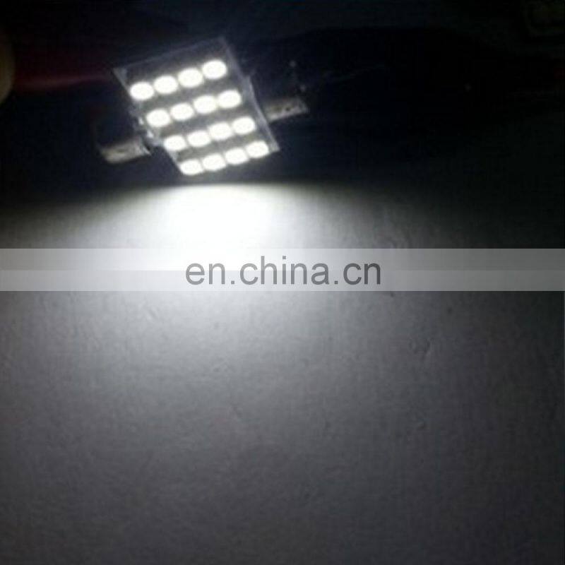 10Pcs Festoon 31mm 36mm 39mm 41mm C5W LED Dome Light Bulbs 16 SMD 3528 Car LED Interior Lights Auto Map Reading Lamps White 12V