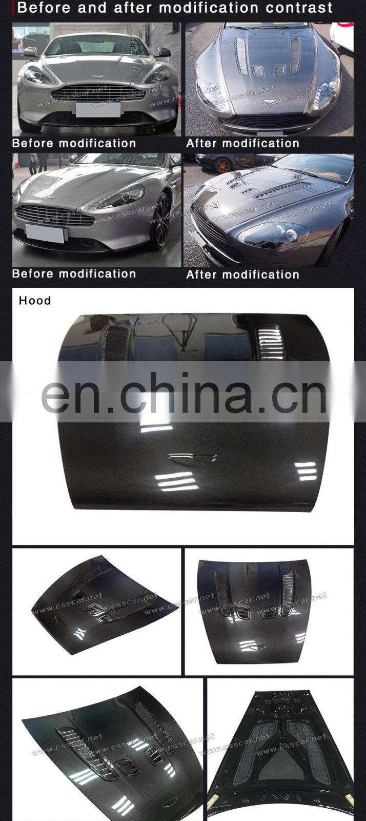 Carbon Fiber Material Car Engine Hood Bonnet Suitable For Aston Martin DB9 Car Styling Body Kits