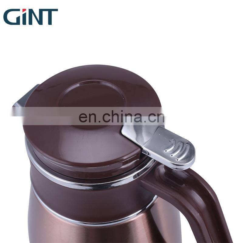 GiNT 1.3L High Quality Stainless Steel Outer Glass Inner Coffee Pots with Handgrip and Lid