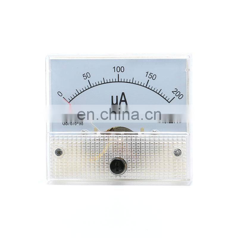 DC Analog Pointer Current Meter Panel 50uA 100uA 200uA 300uA 500uA AMP Gauge Current Mechanical Ammeters