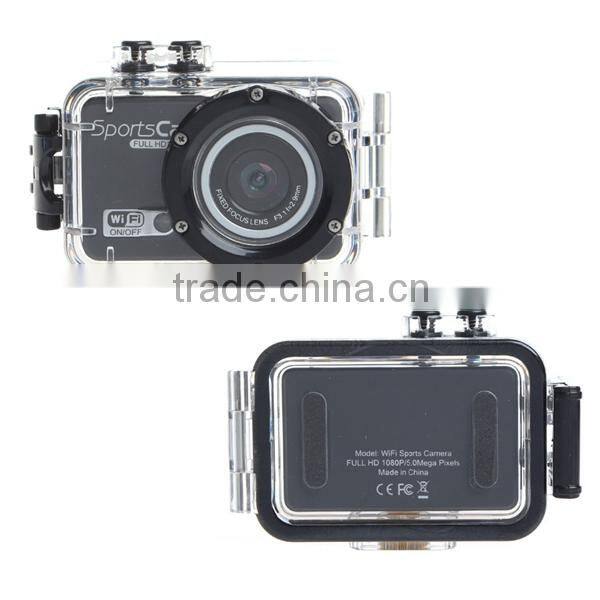 2014 Year Best-selling! Sunplus Chip 5Mega CMOS Sensor 1080P 30FPS Full HD 1080P WIFI Sport Camera F39 With Anti-shake Function