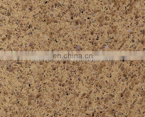 Factory wholesale customized artificial  brown quartz countertops slabs